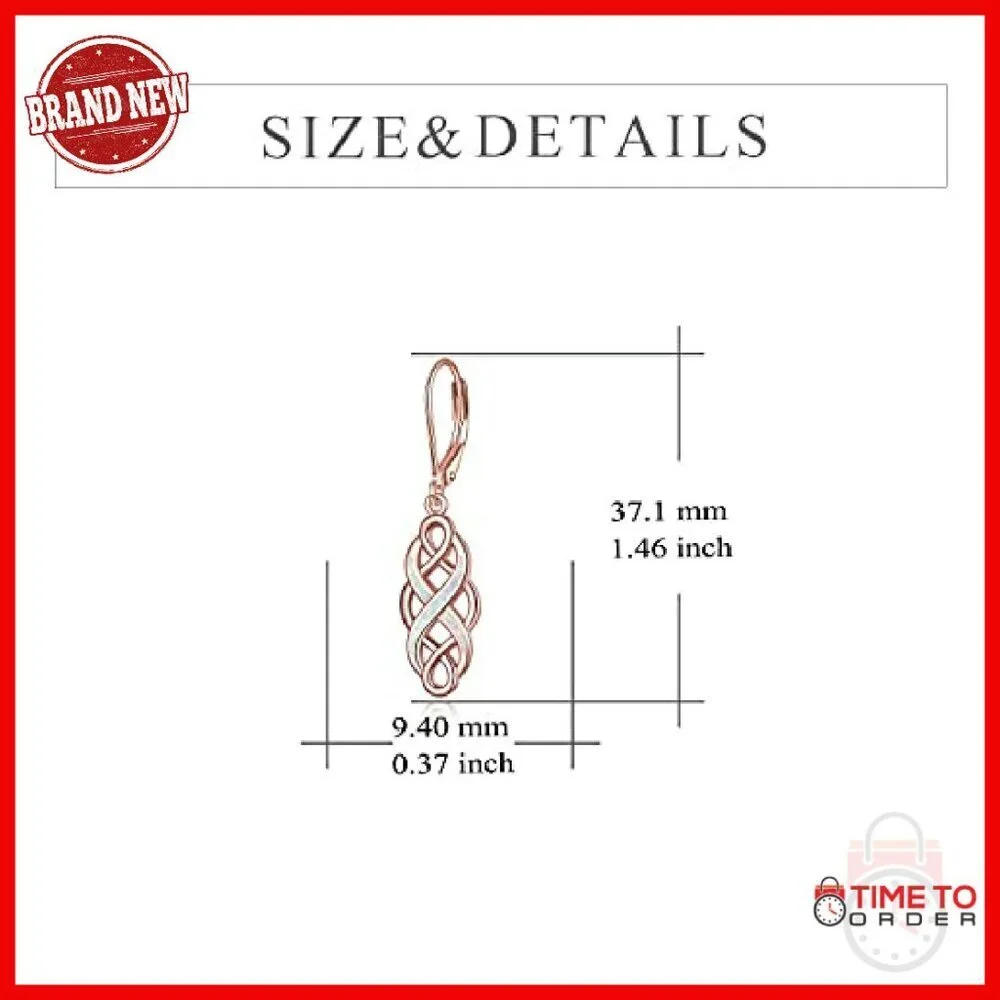 Sterling Silver Celtic Knot Dangle Earrings with Opal Gemstone